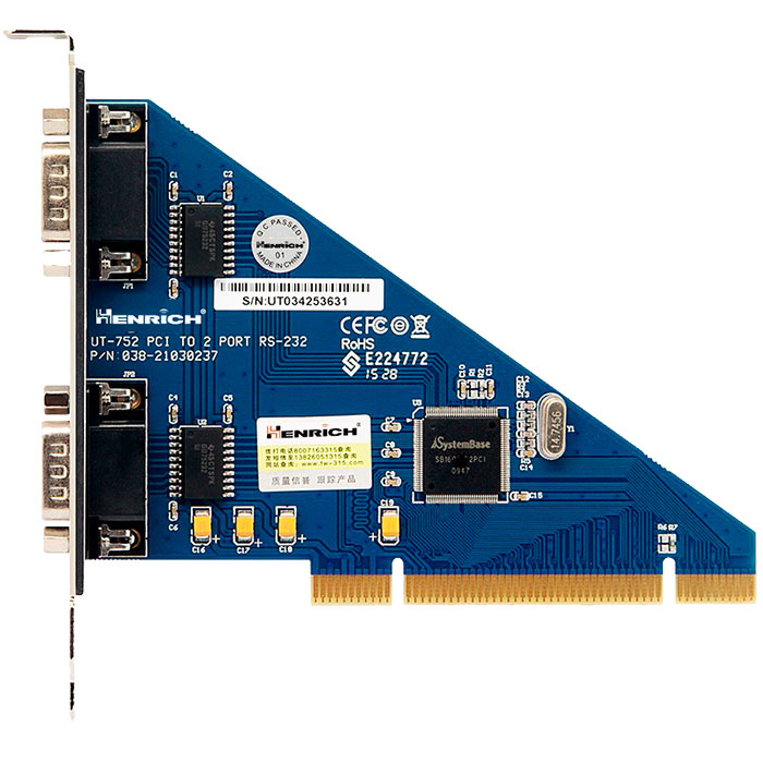 A picture of PCI to 2-port RS-232 Multi-serial Card